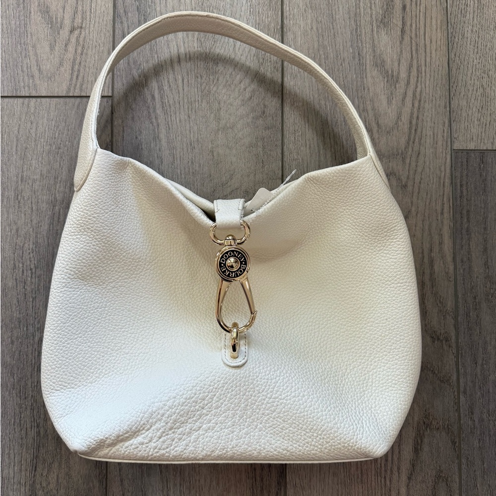White Dooney & Bourke Belvedere Logo Lock Shoulder Bag